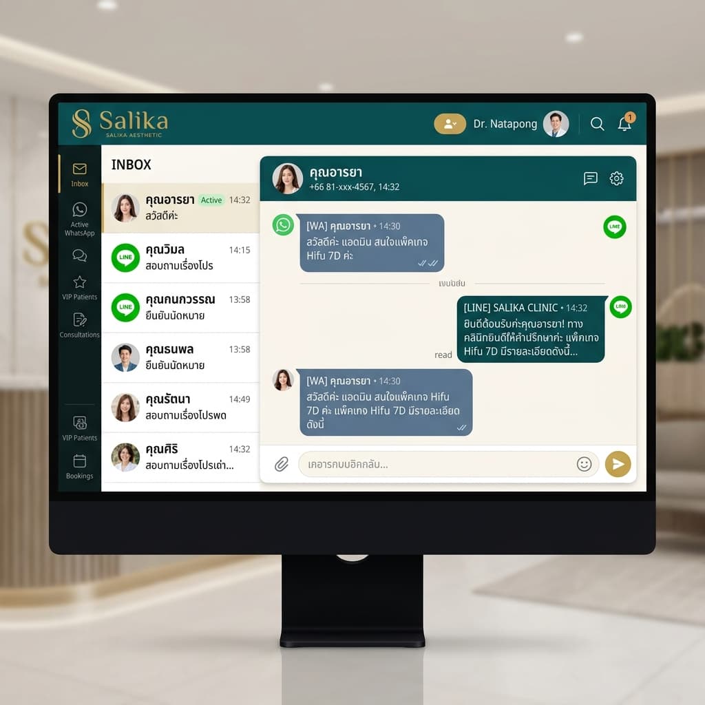 Salika CRM Inbox Mockup